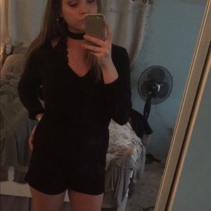 Black Choker Romper